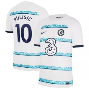 Мужская белая футболка Челси Кристиана Пулишича 2022/23, реплика игрока на выездном стадионе Breathe Stadium Nike