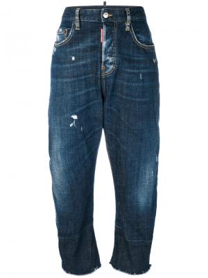 Укороченные широкие джинсы Dsquared2. Цвет: чёрный