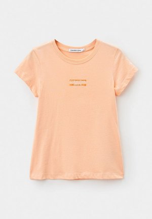 Футболка Calvin Klein Jeans. Цвет: оранжевый