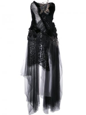 Вечернее платье Velvet Butterfly Trash Couture. Цвет: чёрный