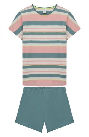 Хлопковая пижама Sanetta. Цвет: разноцветный