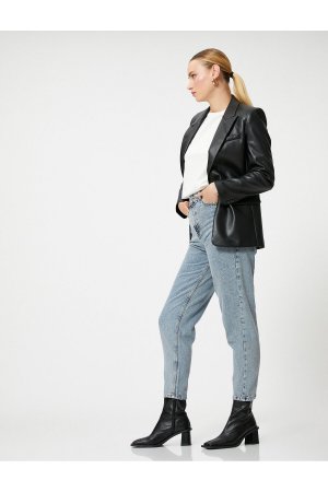 Укороченные джинсы с высокой талией - Lucy Jean , синий Koton