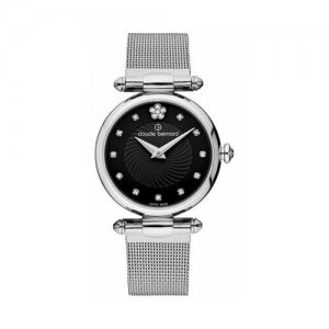 Наручные часы , черный, серебряный Claude Bernard