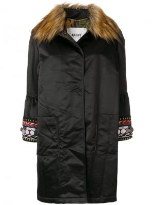 Однобортное пальто Bazar Deluxe. Цвет: коричневый