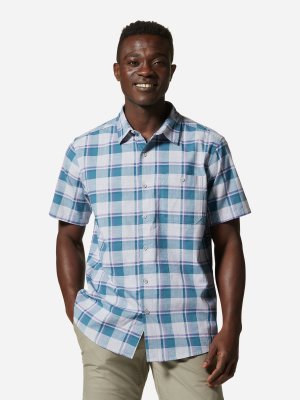 Рубашка с коротким рукавом мужская Big Cottonwood Short Sleeve Shirt, Зеленый Mountain Hardwear. Цвет: зеленый