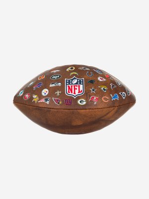 Мяч для американского футбола NFL 32 TEAM LOGO, Коричневый Wilson. Цвет: коричневый