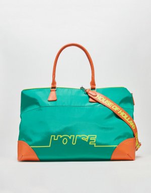 Зеленая дорожная сумка с логотипом House of Holland