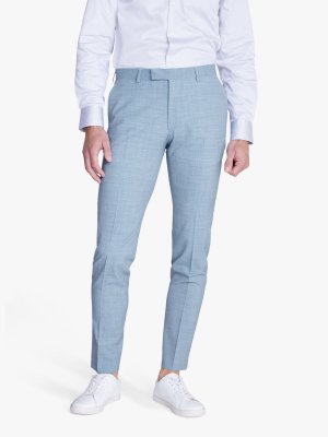 Костюмные брюки узкого кроя из смесовой шерсти, ярко-синие DKNY