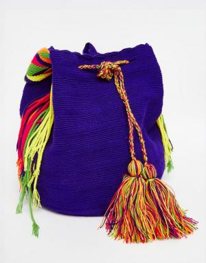 Фиолетовая сумка Wayuu Jardin Del Cielo. Цвет: фиолетовый