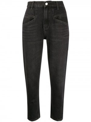 Укороченные джинсы с завышенной талией Current/Elliott. Цвет: черный