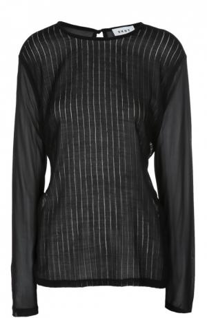 Полупрозрачный пуловер с фактурной отделкой DKNY. Цвет: черный