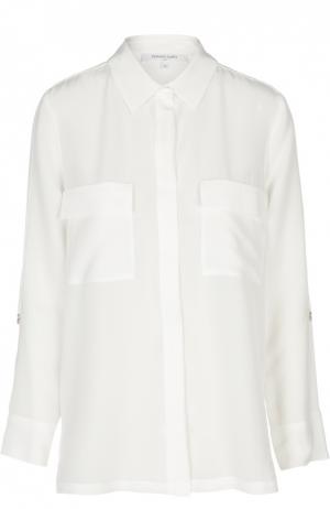 Прямая шелковая блуза с нашивными карманами Gerard Darel. Цвет: белый