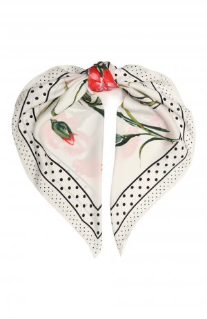 Шелковый платок Dolce & Gabbana. Цвет: белый