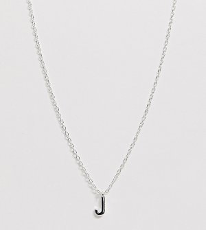 Серебряное ожерелье с инициалом J DesignB London. Цвет: золотой