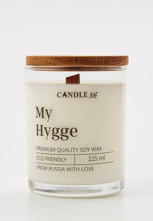 Свеча ароматическая Candle Me MY HYGGE / Хюгге (без аромата для аллергиков и беременных) , свечи с потрескивающим деревянным фитилем. Цвет: бежевый