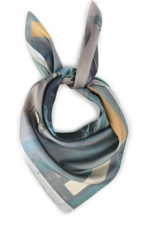 Шелковый платок с принтом chroma [rohka]. Цвет: синий