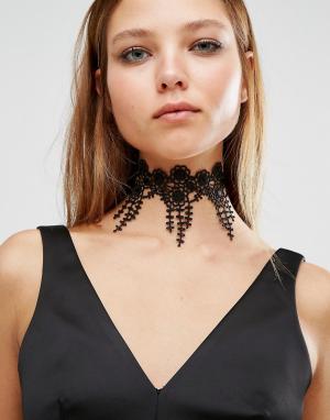 Ожерелье-чокер с цветочным узором ALDO. Цвет: черный