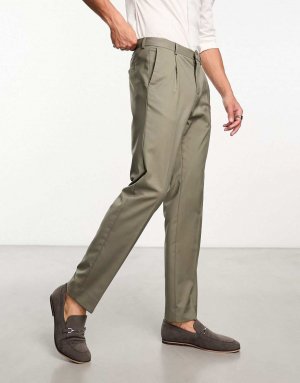 Элегантные плиссированные брюки цвета хаки Ben Sherman