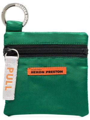 Клатч-брелок с нашивкой-логотипом Heron Preston. Цвет: зеленый