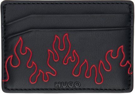 Черная визитница из искусственной кожи Flame Artwork Hugo
