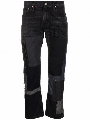 Прямые джинсы в технике пэчворк Junya Watanabe MAN. Цвет: черный
