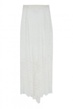 Кремовая кружевная юбка Paco Rabanne. Цвет: бежевый