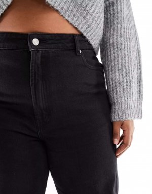 Черные укороченные прямые джинсы ASOS Curve