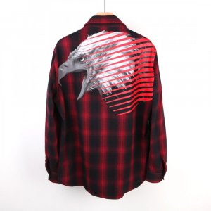 Марсело Буллон Рубашка с принтом орла, фланелевая красная CMGA033F175080522088 Marcelo Burlon