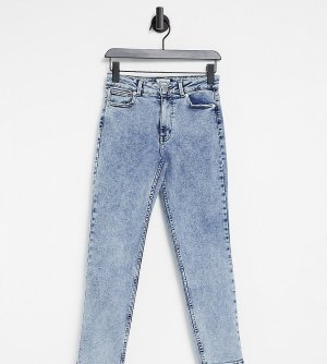 Синие зауженные джинсы с эффектом кислотной стирки Erica-Голубой Only