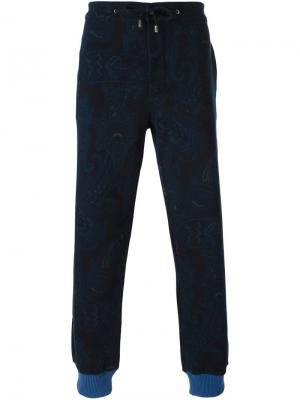 Спортивные брюки с принтом пейсли Etro. Цвет: синий