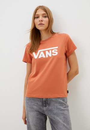 Футболка Vans WM Flying V Crew Tee. Цвет: оранжевый