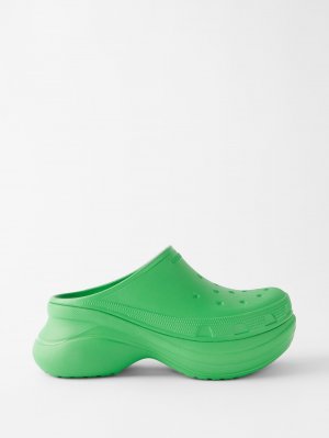 Резиновые сабо на платформе x crocs , зеленый Balenciaga