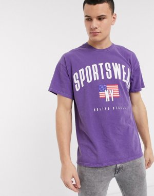Фиолетовая спортивная футболка -Фиолетовый цвет New Look