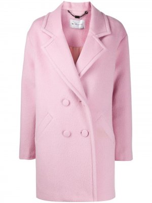 Двубортное пальто be blumarine. Цвет: розовый