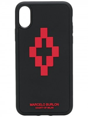 Чехол для iPhone XS с логотипом Marcelo Burlon County of Milan. Цвет: черный