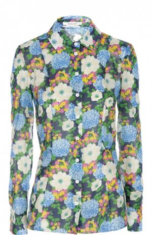 Приталенная блуза с цветочным принтом Carven. Цвет: разноцветный