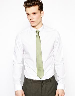 Шелковый галстук в горошек Reiss. Цвет: зеленый