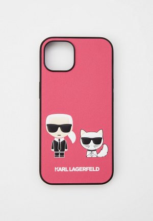 Чехол для iPhone Karl Lagerfeld 13, PU & Choupette Fushia. Цвет: фуксия