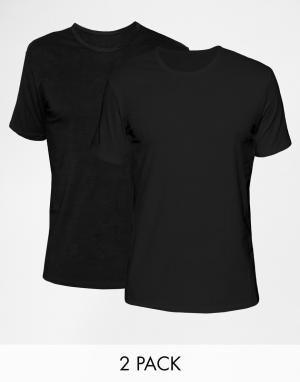 Комплект из 2 футболок с круглым вырезом Calvin Klein. Цвет: черный