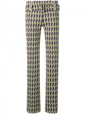 Прямые брюки с принтом Prada. Цвет: зеленый