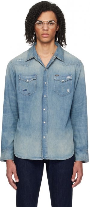 Синяя джинсовая рубашка в стиле вестерн , цвет Southhard Polo Ralph Lauren