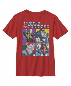 Детская футболка с коробками изображением трансформеров-десептиконов для мальчиков , красный Hasbro