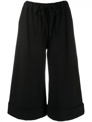 Укороченные брюки широкого кроя с подворотами Simone Rocha. Цвет: черный
