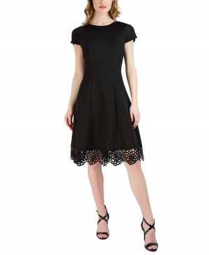 Женское расклешенное платье без рукавов с круглым вырезом , черный Donna Ricco