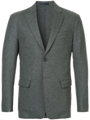 Классический приталенный пиджак Estnation. Цвет: серый