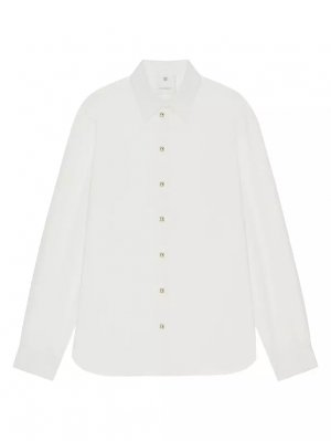 Рубашка из шелка с деталями 4G металла и страз , цвет off white Givenchy