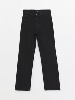Широкие женские джинсовые брюки , черное родео LCW Jeans