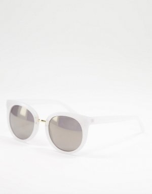 Круглые солнцезащитные очки в белой оправе -Белый AJ Morgan