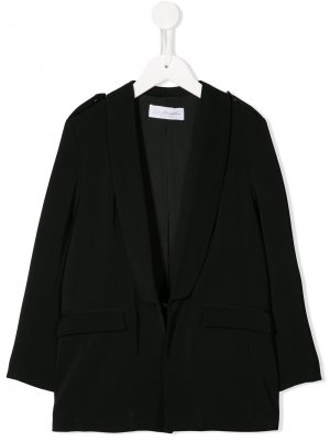 Однобортный пиджак с лацканами-шалькой Le Gemelline By Feleppa. Цвет: черный