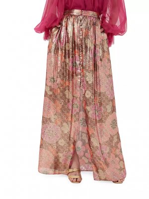 Макси-юбка Akura с металлизированным цветочным принтом , мультиколор Trina Turk